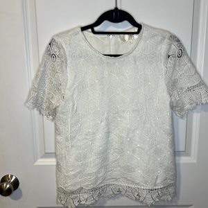 J.O.A. White Eyelet Top